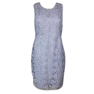 Banana Republic Dress Womens Sz 4‎ Purple Floral Lace Sleeveless Sheath
